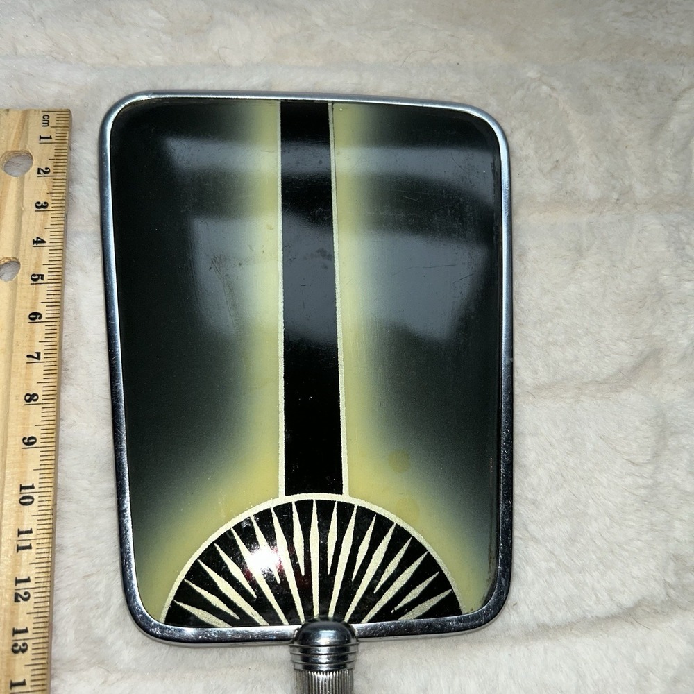 1900's Art Deco Silver Hand Mirror Vanity Mirror Vintage Movie Prop - Picture 2 of 4